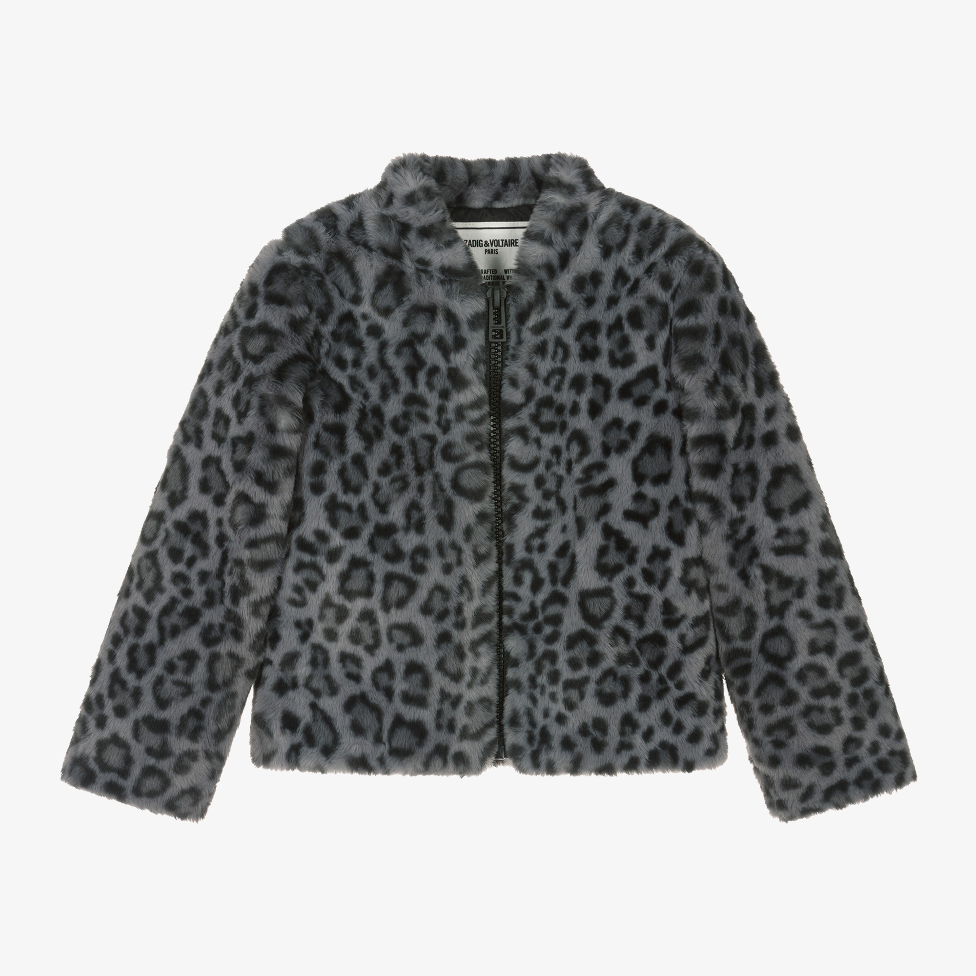 Black and grey leopard print coat best sale